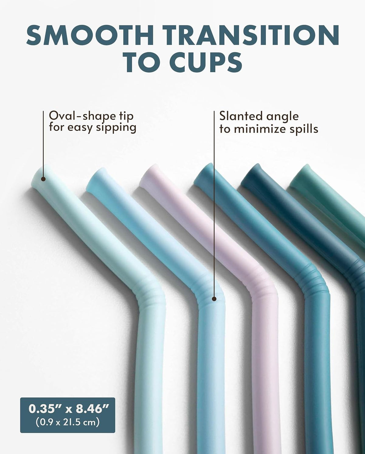 Nightingale Reusable Silicone Straws - Bendy Drinking Straw with Cleaning Brush - Collapsible and Bendable Travel Straw for Kids - Dishwasher Safe