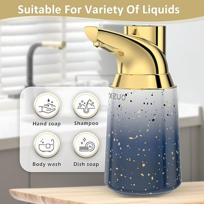 Automatic Soap Dispenser Touchless Ceramic Material Rechargeable Liquid 11.8oz/350ml Soap Bottle with Sensor Suitable for Bathroom & Kitchen