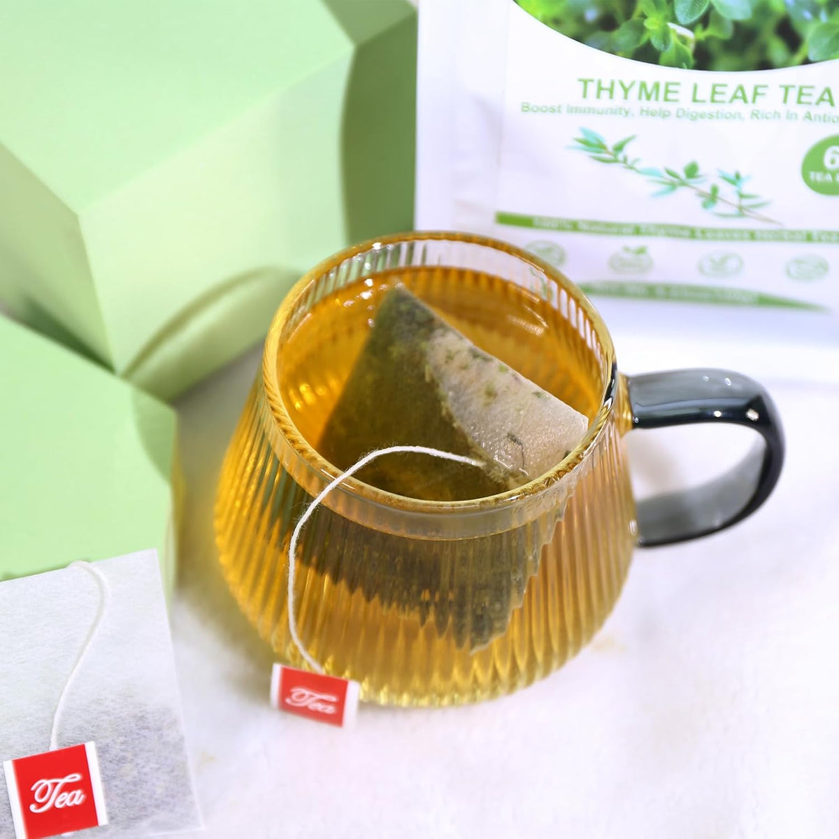 Tearelae - Thyme Tea Bags - 60 Count - 100% Pure Natural Thyme Leaves - Help Digestion, Boost Immunity - Non-GMO - Caffeine-Free