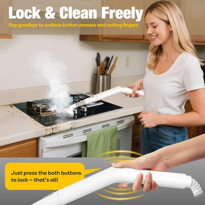Newbealer Heavy-Duty Steam Cleaner for Home, Stainless Steel Boiler, 12-Piece Accessory Kit, Max 5 Bar Pressure, Multi-Purpose Steamer for Floors