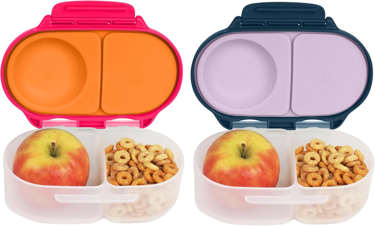 b.box Snack Box (2-pack) Reusable Snack Containers with Lids – Bento Box for Kids & Toddlers, Leakproof Lunch Box