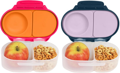 b.box Snack Box (2-pack) Reusable Snack Containers with Lids – Bento Box for Kids & Toddlers, Leakproof Lunch Box