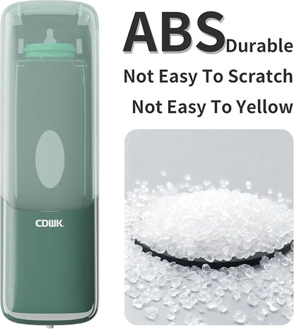 Wall-Mounted Shampoo Conditioner Dispenser, 300ml No Drill Refillable Shower Soap Dispenser, Waterproof Leak-Proof Wall Soap Holder, Modern Toiletries Organizer for Bathroom, Kitchen, Hotel, Green