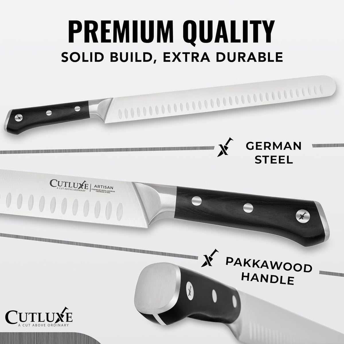 Cutluxe Butcher Knife Set – BBQ Brisket, Breaking & Boning Knife – Slicing Carving Knife Set for Meat Cutting, Ultra Sharp German Steel, Full Tang