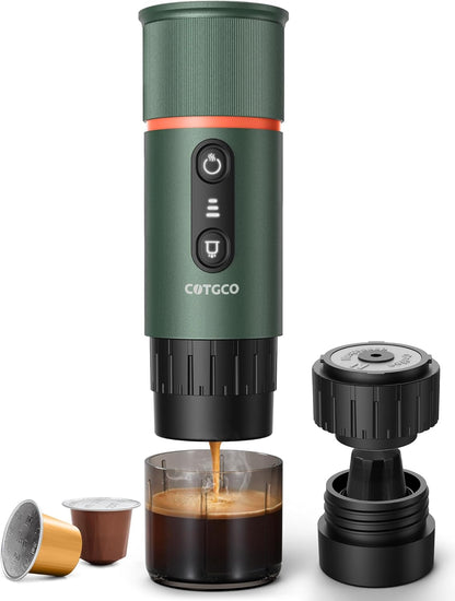 Portable Espresso Coffee Maker, Travel Coffee Maker for Camping, 20 Bar Self‑Heating Rechargeable with USB-C, with NS Capsule for Car/Travel/Camping