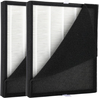 2 Packs KJ190L Replacement Filter with Washable Filter Compatible with MOOKA® H13 HEPA Filter Pet Air Purifier, Upgraded Activated Carbon Filter,Removes pet Hair Odors