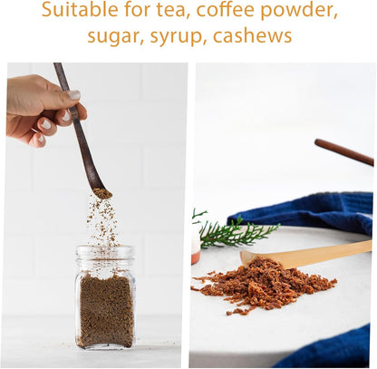 2 Pcs Matcha Spoons, Bamboo Scoop Tea Leaf Sticks Tea Whisk Scooping Teas Ceremony Utensil Chashaku Hooked Green Teas Spoon for measuring Coffee