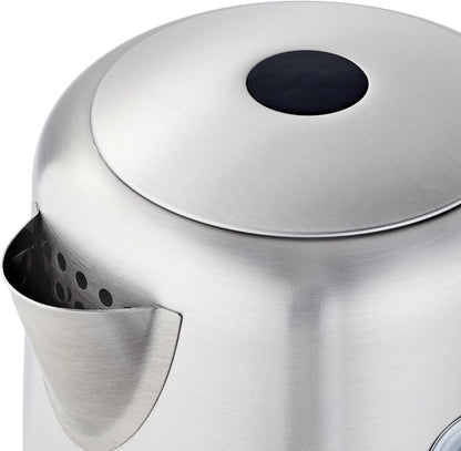 Electric Stainless Steel Kettle for Tea and Coffee, BPA-Free, Fast Boiling, Auto Shut-Off, 1.1 Quarts, 1500W, Black and Silver