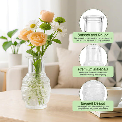 Glass Bud Vase Set of 16 Pcs, Small Clear Bud Vases for Flowers, Vintage Vases for Centerpiece Table Wedding Decorations Home Decor Glass Bottles for Birthday Party Anniversary