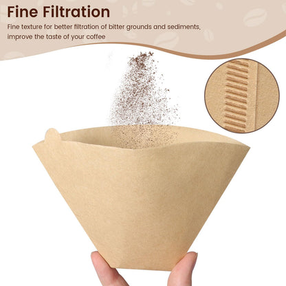 Coffee Filters 160 Count, Size 04 Cone Filters 8-12 Cup, Unbleached Disposable Natural Paper Filters