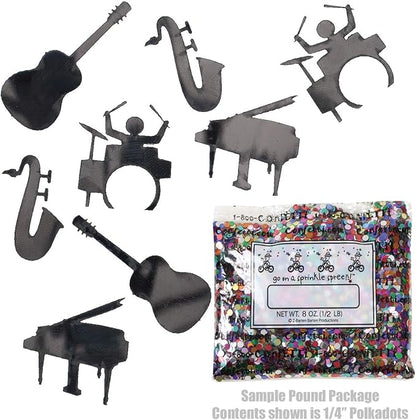 Confetti Music Instruments Black - Half Pound (8 oz) #9427 Q08
