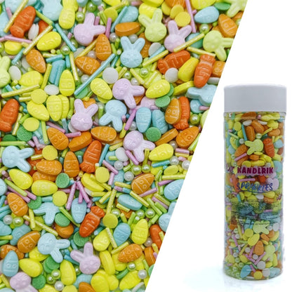 Easter Sprinkles Rabbit & Carrot & Eggs Cake Decorations Topper Edible Themed Sprinkles for Cake, Cookies, Chocolate Desserts,Ice Cream 4.58OZ