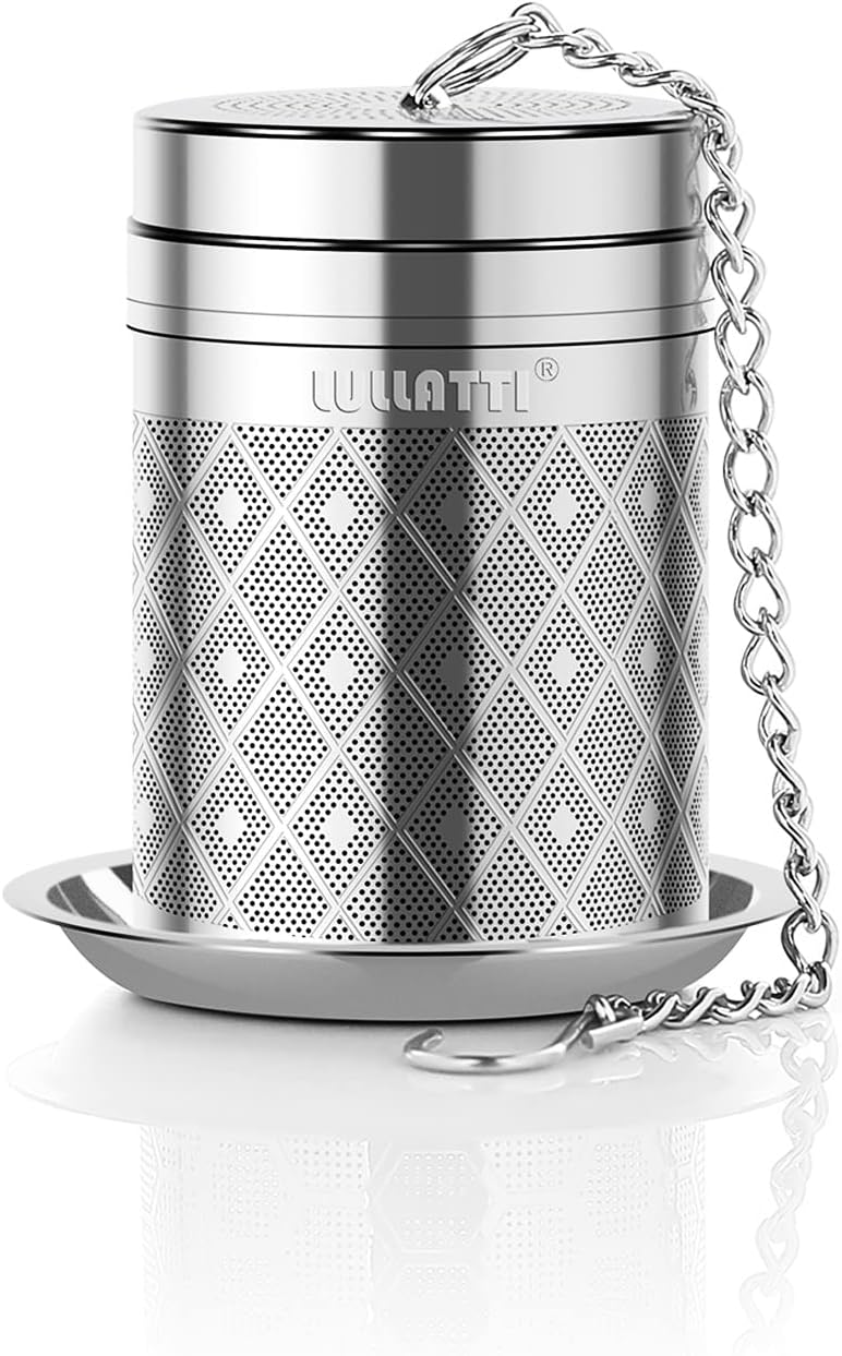 Tea Infuser (1 Pack), Extra Fine Mesh Loose Leaf Tea Steeper with Diamond Pattern & Extended Long Chain