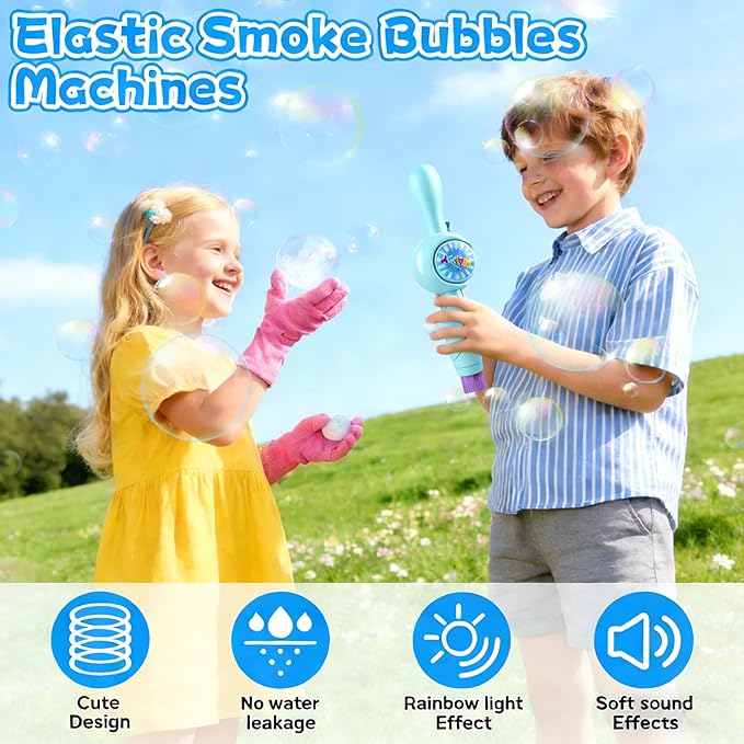 Fog Bubble Machine, Rechargeable Automatic Electric Bubble Machine, Magic Smoke Bubble Machine, Party Bubble Wand, Suitable for Bubble Fog Games at Parties, Beaches, and Summer