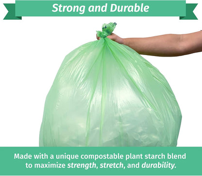 Reli. Compostable 33 Gallon Trash Bags | 80 Count Bulk | ASTM D6400 | Green | Eco-Friendly | For Compost