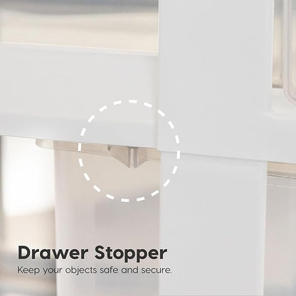 IRIS USA 22 Qt Under Bed Storage Drawer, Stackable Plastic Organizer Bin, Smooth-Glide Sliding Drawer, 4 Pack, White