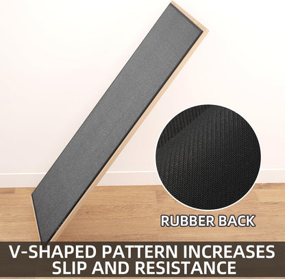 Kitchen Mat 1 PCS, Cushioned Non Slip Rugs for Kitchen Floor, Absorbent Runner Comfort Standing Mats Washable for Kitchen, Office, Home (Black, 17.3"x60")