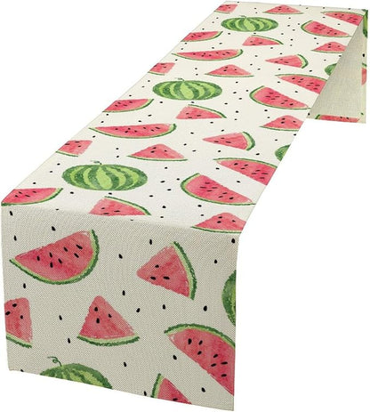 Watermelon Table Runner, Spring Summer Watermelon Theme Table Runner for Party Decoration Dining Room Holiday Home Kitchen 13x36in