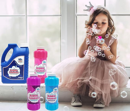 Blue 16oz Concentrated Bubble Solution 20-Pack, Refills up to 1.25 Gallons, Non-Toxic Concentrated Solution for Bubble Machines, Giant Bubble Wands, Bubble Gun and Blowers