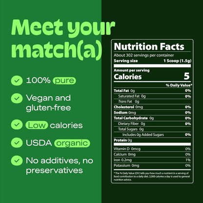 MATCHA DNA Certified Organic Matcha Green Tea Powder (16 oz TIN CAN)
