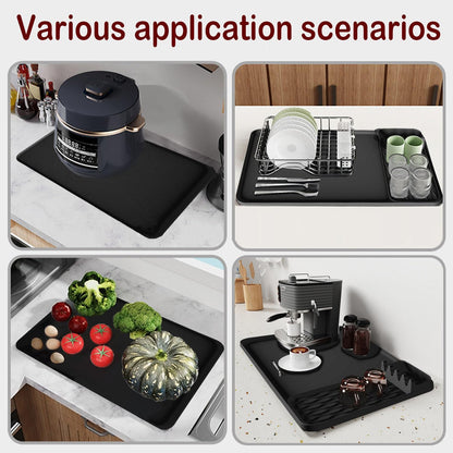Heat Resistant Mats for Countertop,25.59''x15.75''-Hot Pad for Kitchen Countertop Protector,Silicone Air Fryer Mat with Griddle Tools Mat for Compatible with Ninja,Microwave Oven,Coffee Maker