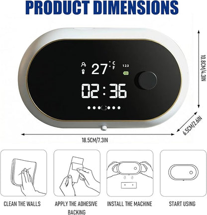 Automatic Soap Dispenser Wall Mount, 450ml Touchless Electric Soap Dispenser - Leak-Proof Foaming Dispensers with Time/Temp Display & Low Capacity Alert