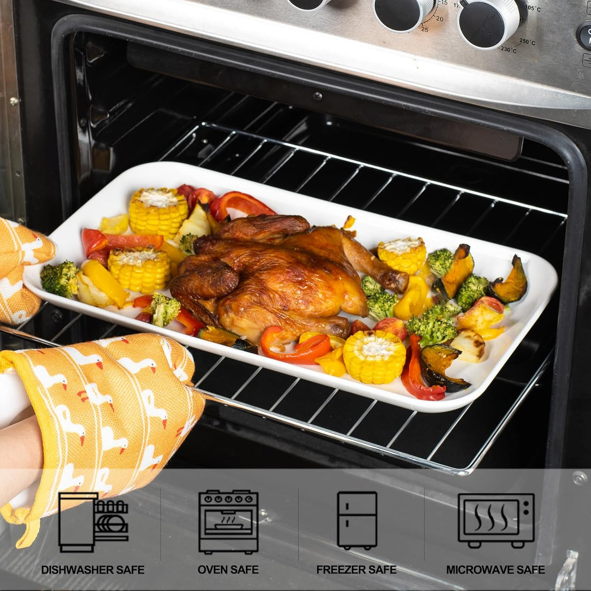 Delling Serving Platter, 18/16/14inch Large Serving Tray, Serving Platters for Snacks, Fruit, Turkey, Dessert