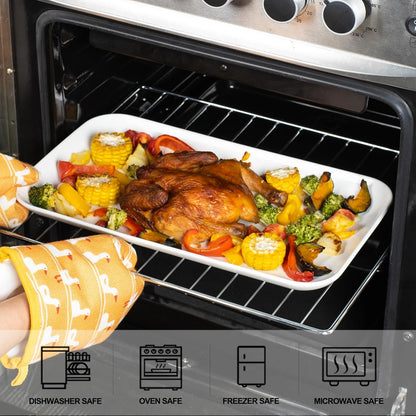 Delling Serving Platter, 18/16/14inch Large Serving Tray, Serving Platters for Snacks, Fruit, Turkey, Dessert