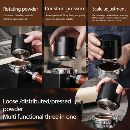 53MM Espresso Accessories - WDT Tool, Coffee Distributor & Tamper set with 3-in-1 Design, 304 Stainless Steel Premium Coffee Accessories for Home Baristas & Beginners