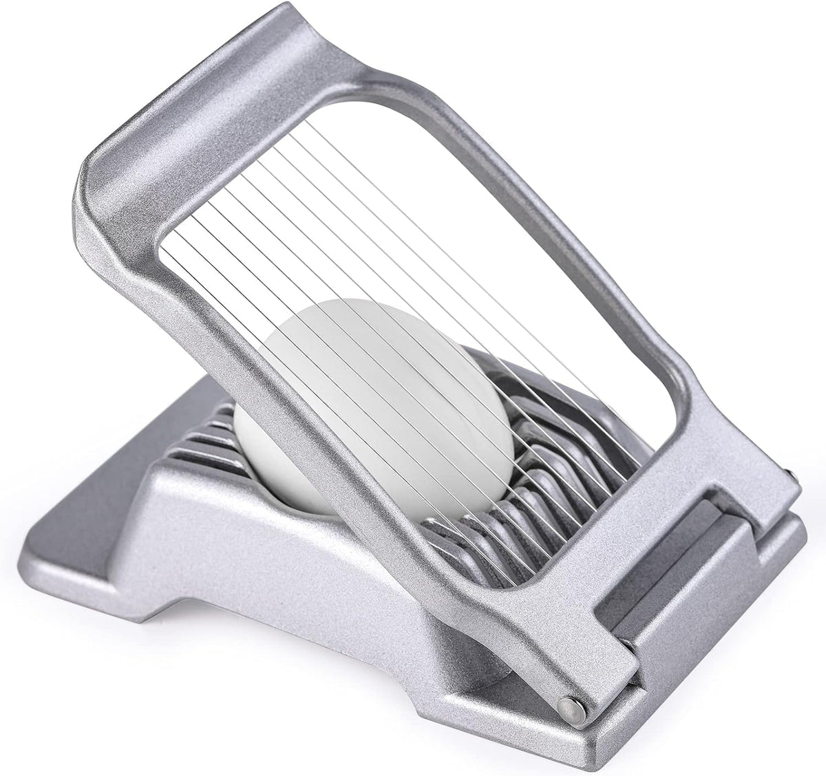 Egg Slicer Heavy Duty Aluminum Stainless Steel Wire Egg Cutter, Multipurpose Egg Dicer for Hard Boiled Eggs, Strawberry, Soft Fruit
