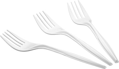 Settings 1000 Count White Plastic Forks – Disposable Cutlery for Parties, Events, Catering, and Takeout disposable forks bulk