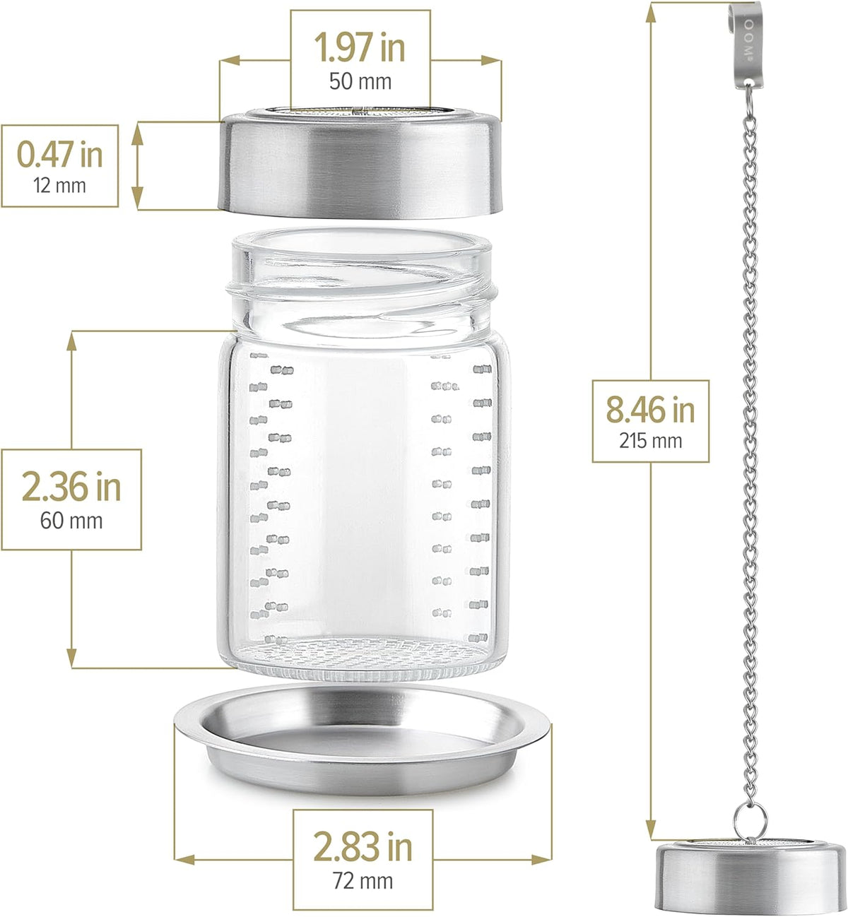 Teabloom Elegant Borosilicate Glass Loose Tea Infuser – Perfect for Whole-Leaf White, Green, Oolong, Black & Herbal Teas – Lead-Free