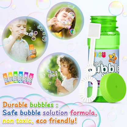 IJIGU Bubble Bottles 36 Pack (2oz), Bubbles for Kids, Bubble Solution with Bulk Wands in 6 Colors as Party Favors for Toddlers 1-3, Summer Outdoor Toy Gift for Boys & Girls