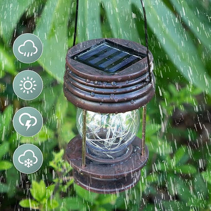 Solar Lanterns Outdoor Hanging Lights,2 Pack Waterproof Landscape Lights Solar Table Lamps with Retro Design, Warm Fairy Lights,Patio, Yard, Garden and Pathway Decor for Women Mom