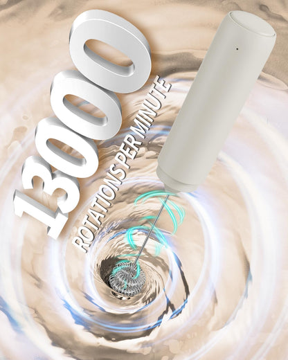 Circle JOY Portable Rechargeable Milk Frother Hanheld, Dual Spring Whisk Electric Coffee Frother Wand Drink Mixer for Matcha Lattes Cappuccino