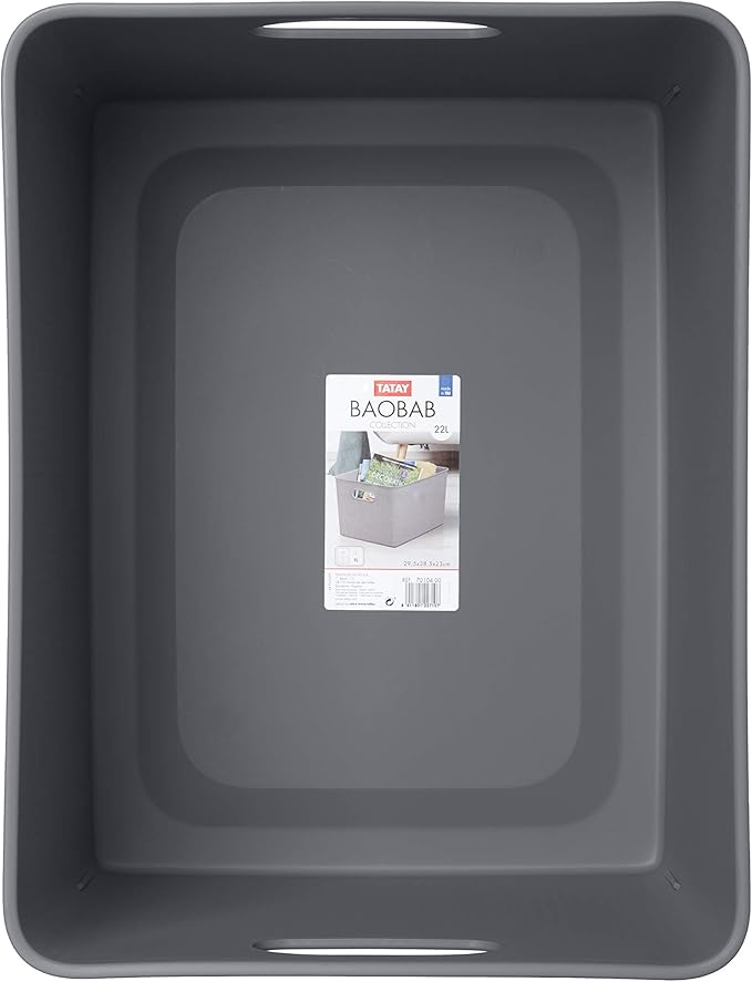 Tatay Baobab Multipurpose Storage Basket XL, Anthracite, 29.4 x 38.5 x 23