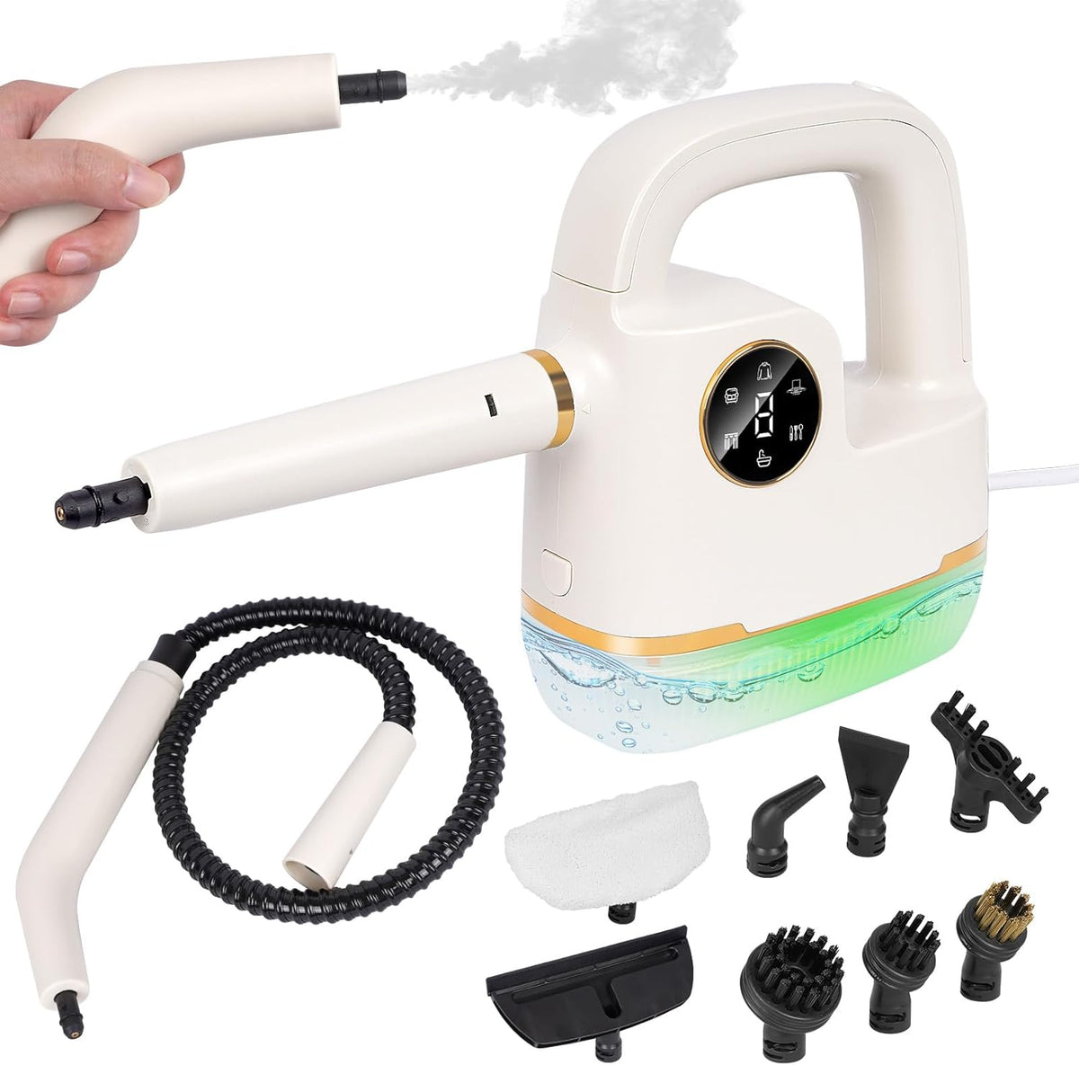 Handheld Steam Cleaner [One Click Clean] Steamer for Cleaning 10-in-1 High Pressure Steam Cleaner for Home/Car Detailings/Fabric etc. Separate Design