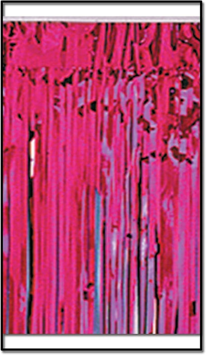 2-Ply FR Metallic Fringe Drape (cerise) Party Accessory (1 count)