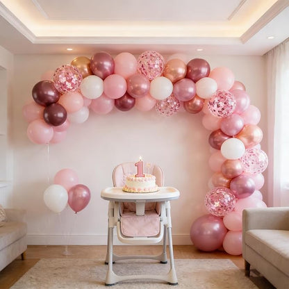 Pink Balloons, 60Pcs Pink and White Balloons, 12in Light Pink Latex Balloons for Girls Baby Shower Birthday Wedding Bridal Shower Decorations