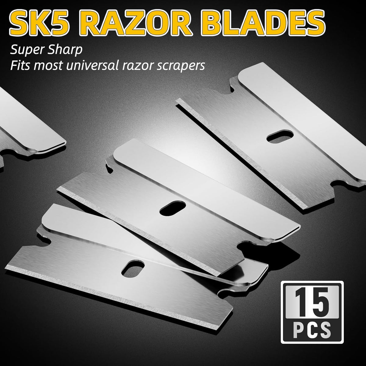 Diyself 1 Pack Razor Blade Scraper with 15 Extra Blades, Scraper Tool for Cleaning Window, Paint, Cooktop, Oven, Glass Stove Top Scraper
