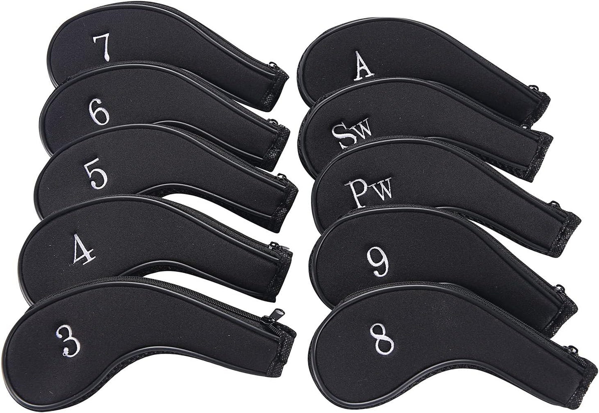 Sword &Shield sports Neoprene Zipper Golf Club Iron Head Covers Iron Covers 10pcs/Set