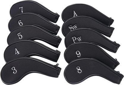 Sword &Shield sports Neoprene Zipper Golf Club Iron Head Covers Iron Covers 10pcs/Set