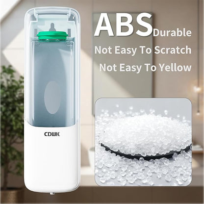 Wall-Mounted Shampoo Conditioner Dispenser, 300ml No Drill Refillable Shower Soap Dispenser, Waterproof Leak-Proof Wall Soap Holder, Modern Toiletries Organizer for Bathroom, Kitchen, Hotel, White