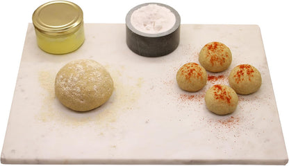 Marble Pastry & Cutting Board – 10x14 Inch Natural Stone Slab with Non-Slip Feet for Dough, Cheese, Baking, Serving, Charcuterie, Trivet