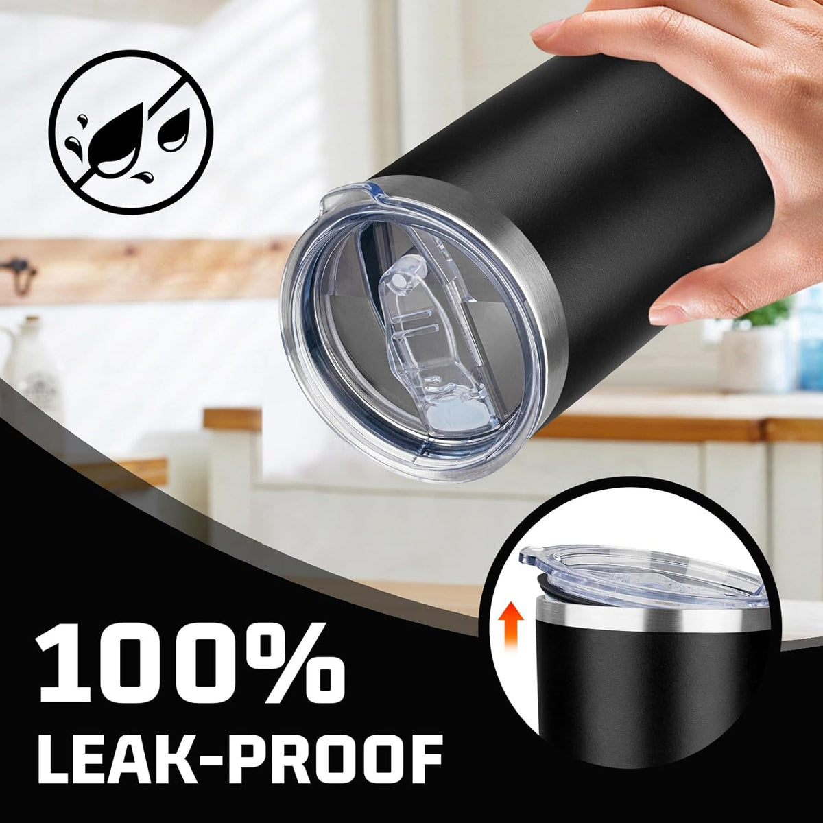 20oz Tumbler with Lid Double Wall Vacuum Insulated Travel Coffee Mug Stainless Steel Thermal Cup Powder Coated Sturdy Coffee Tumbler Bulk for Hot and