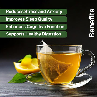 Blue TEA - Lemon Balm Tea - 100 Count - Plant Based Tea Bag, Relieves Stress - Improves Digestion, Reduces Bloating, Refreshing Citrus Flavour