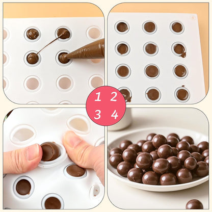 Small Chocolate Molds, 35-Cavity Silicone Sphere Candy Molds, Chocolate Mold for Cake Decoration