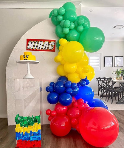 DIY 134pcs Red Yellow Green Blue Balloon Garland Arch Kit for Superhero Theme Party Baby Shower Birthday Party Decoration