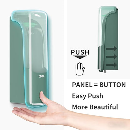 Wall-Mounted Shampoo Conditioner Dispenser, 300ml No Drill Refillable Shower Soap Dispenser, Waterproof Leak-Proof Wall Soap Holder, Modern Toiletries Organizer for Bathroom, Kitchen, Hotel, Green