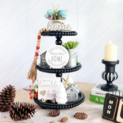 3 Tier Serving Tray， Wood Cupcake Stand，3 Tier Cupcake Stand，Tiered Tray Stand，Wooden Tiered Tray Stand，Suitable for